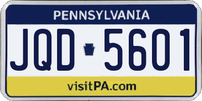 PA license plate JQD5601