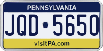 PA license plate JQD5650