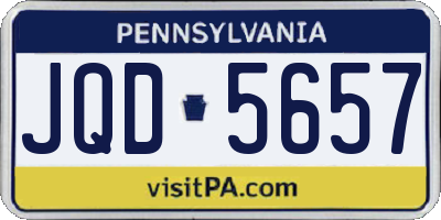 PA license plate JQD5657