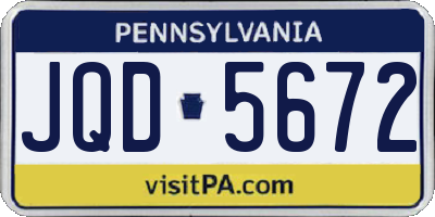 PA license plate JQD5672