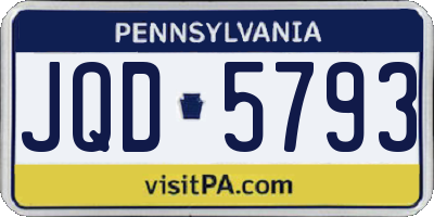 PA license plate JQD5793