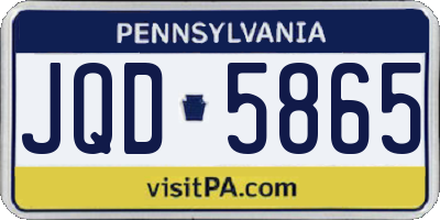 PA license plate JQD5865