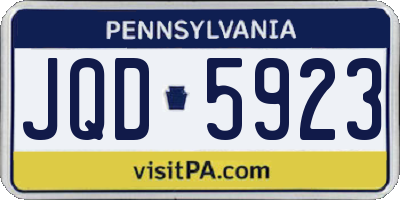 PA license plate JQD5923