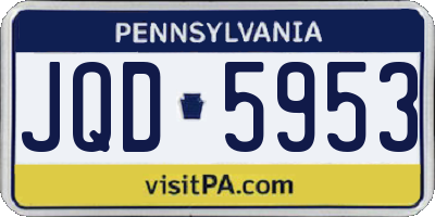 PA license plate JQD5953