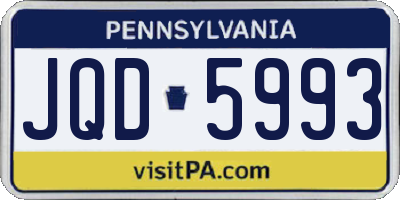 PA license plate JQD5993