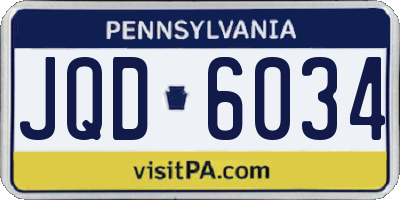 PA license plate JQD6034