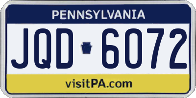 PA license plate JQD6072