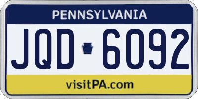 PA license plate JQD6092
