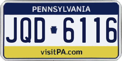 PA license plate JQD6116