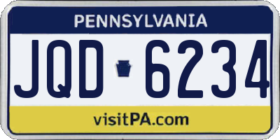 PA license plate JQD6234