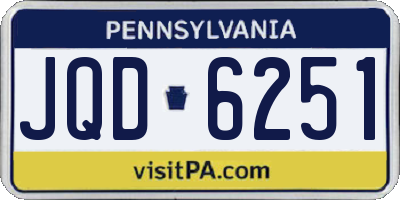 PA license plate JQD6251