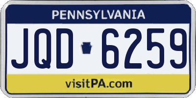 PA license plate JQD6259