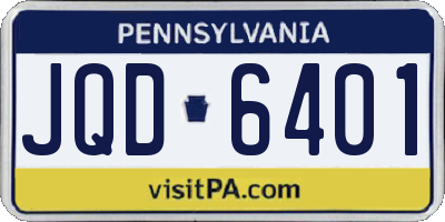 PA license plate JQD6401