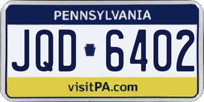 PA license plate JQD6402