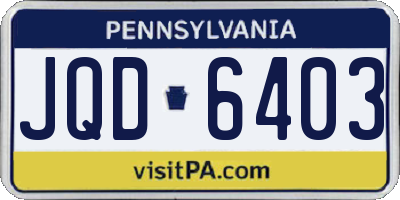 PA license plate JQD6403
