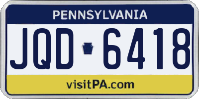 PA license plate JQD6418