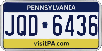 PA license plate JQD6436
