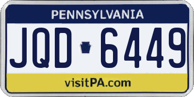 PA license plate JQD6449