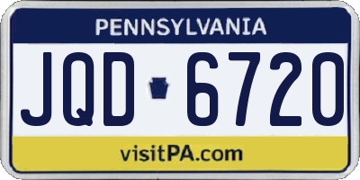 PA license plate JQD6720