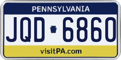 PA license plate JQD6860