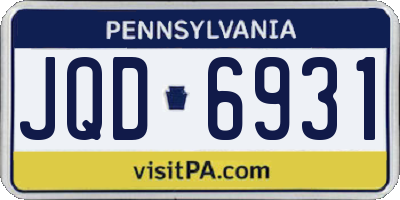 PA license plate JQD6931