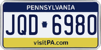 PA license plate JQD6980