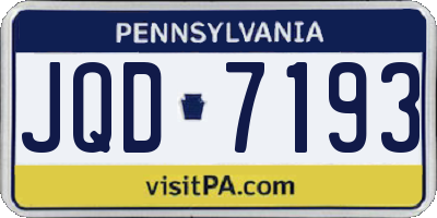 PA license plate JQD7193