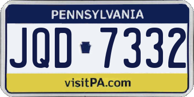 PA license plate JQD7332
