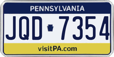 PA license plate JQD7354