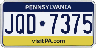 PA license plate JQD7375