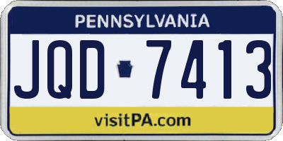 PA license plate JQD7413