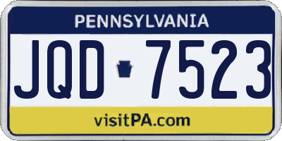 PA license plate JQD7523