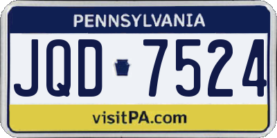 PA license plate JQD7524