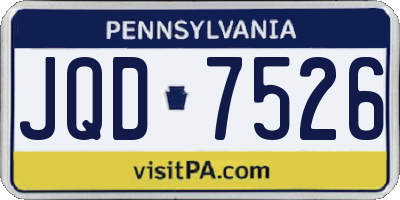 PA license plate JQD7526
