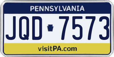 PA license plate JQD7573