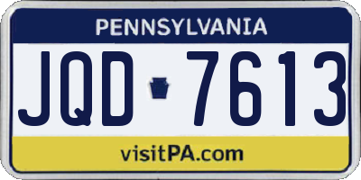 PA license plate JQD7613