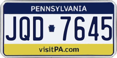 PA license plate JQD7645