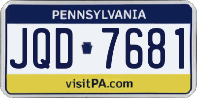 PA license plate JQD7681