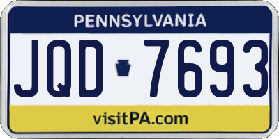 PA license plate JQD7693