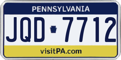 PA license plate JQD7712