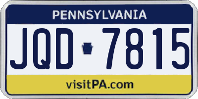 PA license plate JQD7815