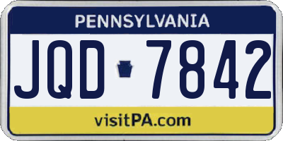 PA license plate JQD7842