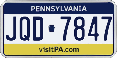 PA license plate JQD7847