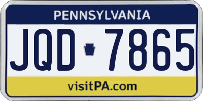 PA license plate JQD7865