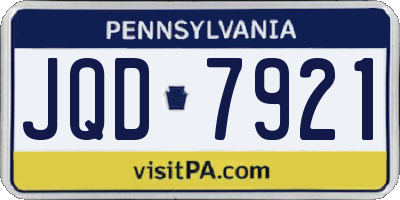 PA license plate JQD7921