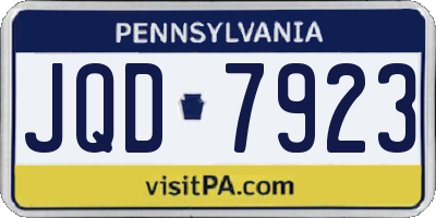 PA license plate JQD7923