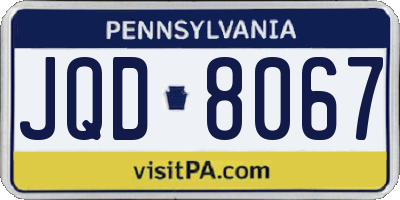 PA license plate JQD8067