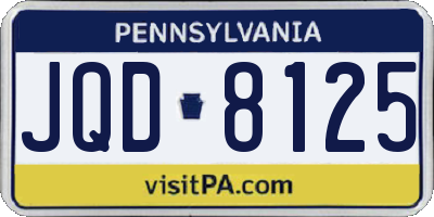 PA license plate JQD8125