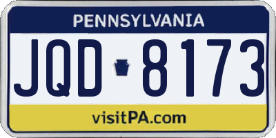 PA license plate JQD8173