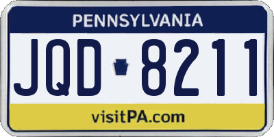 PA license plate JQD8211